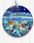 Winter Robins Ceramic Tree Decoration