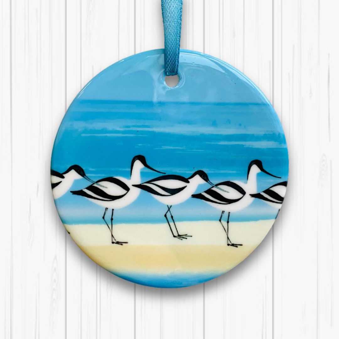 Avocets -  Ceramic Tree Decoration
