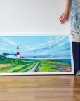 Blue Sky over Souter Lighthouse Original Painting