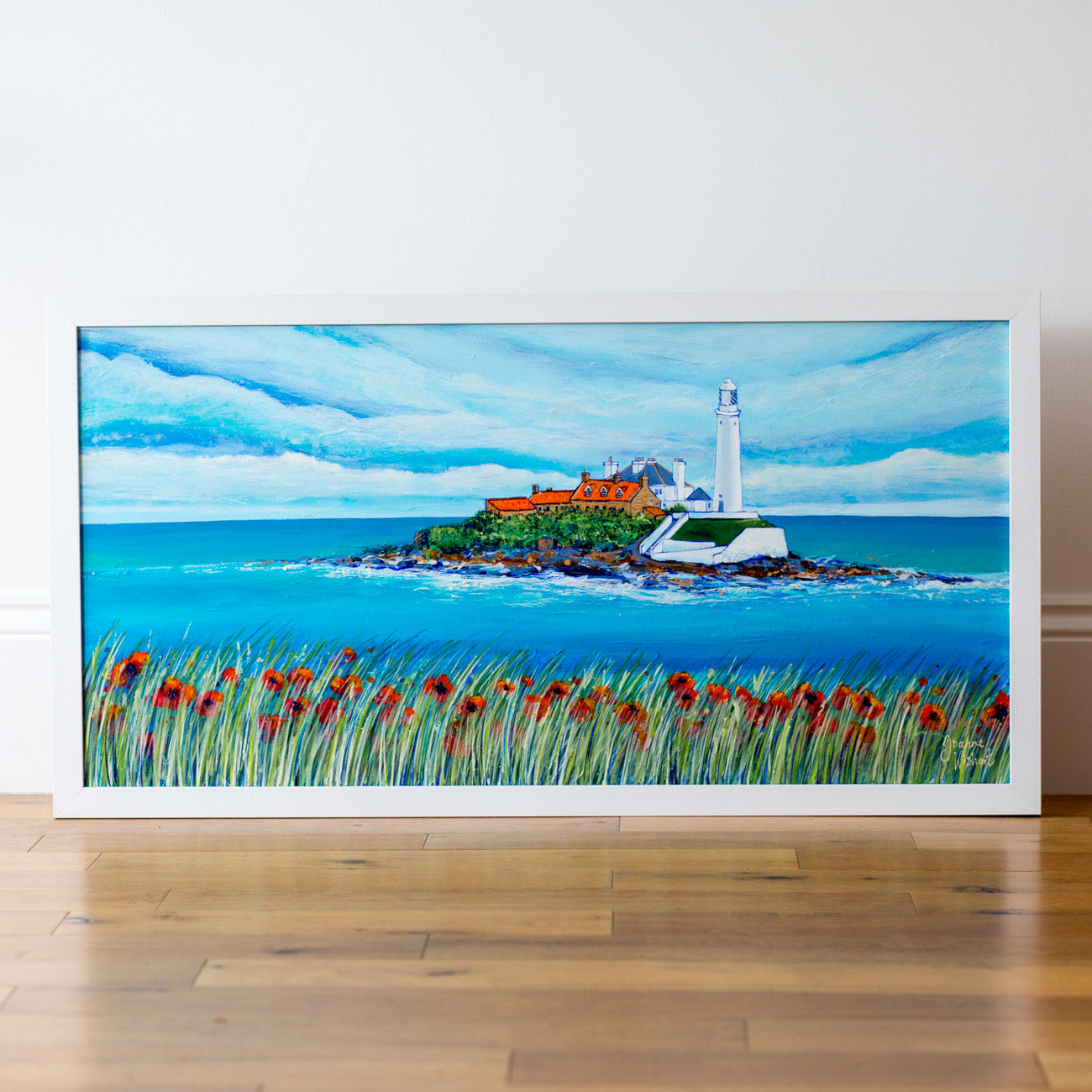 Blue Sky over St. Mary’s Lighthouse Art Print
