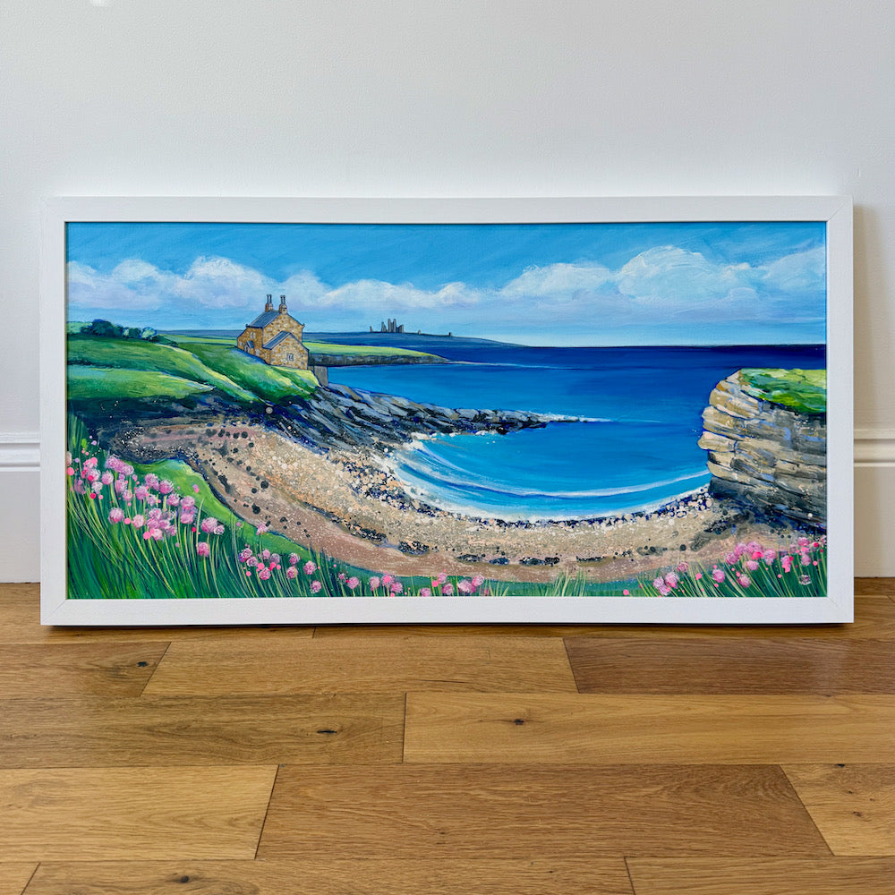 Blue Sky over the Bathing House | Northumberland Art Print