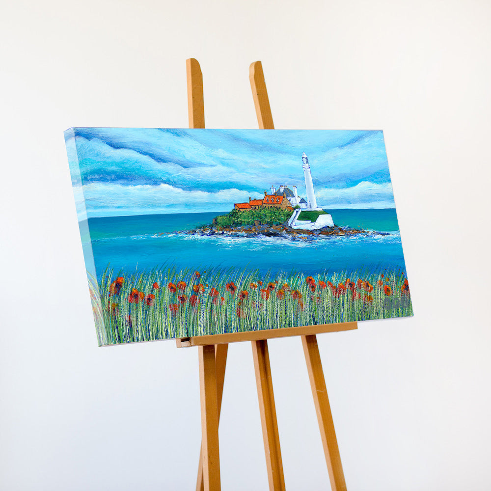 Blue Sky over St. Mary’s Lighthouse Art Print