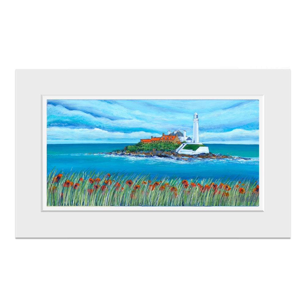Blue Sky over St. Mary’s Lighthouse Art Print