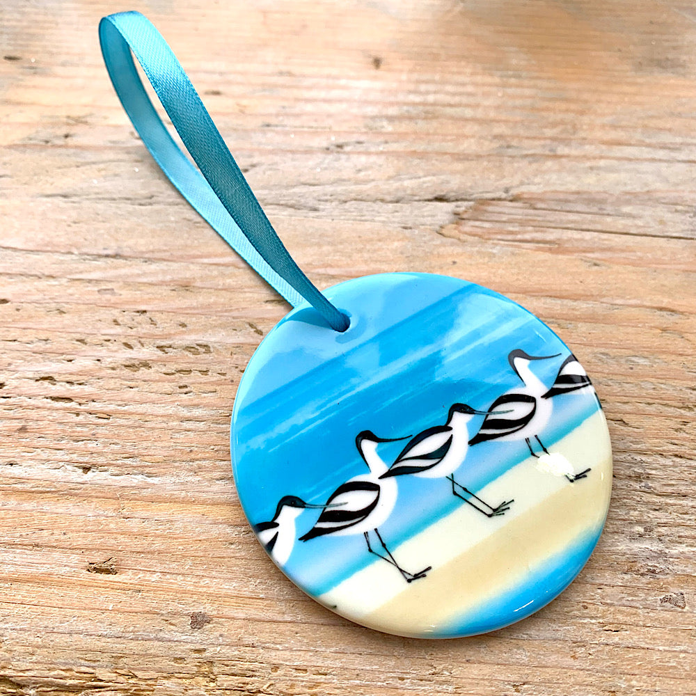 Avocets -  Ceramic Tree Decoration