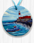 Longstone Lighthouse - Ceramic Tree Decoration