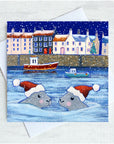 Snowy Harbour Seals | Christmas Card