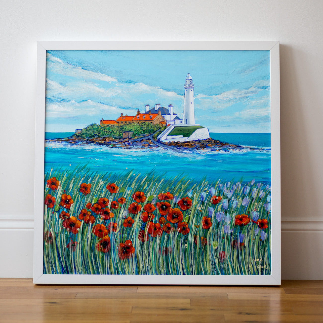 St. Mary’s Lighthouse in Bloom Original Painting
