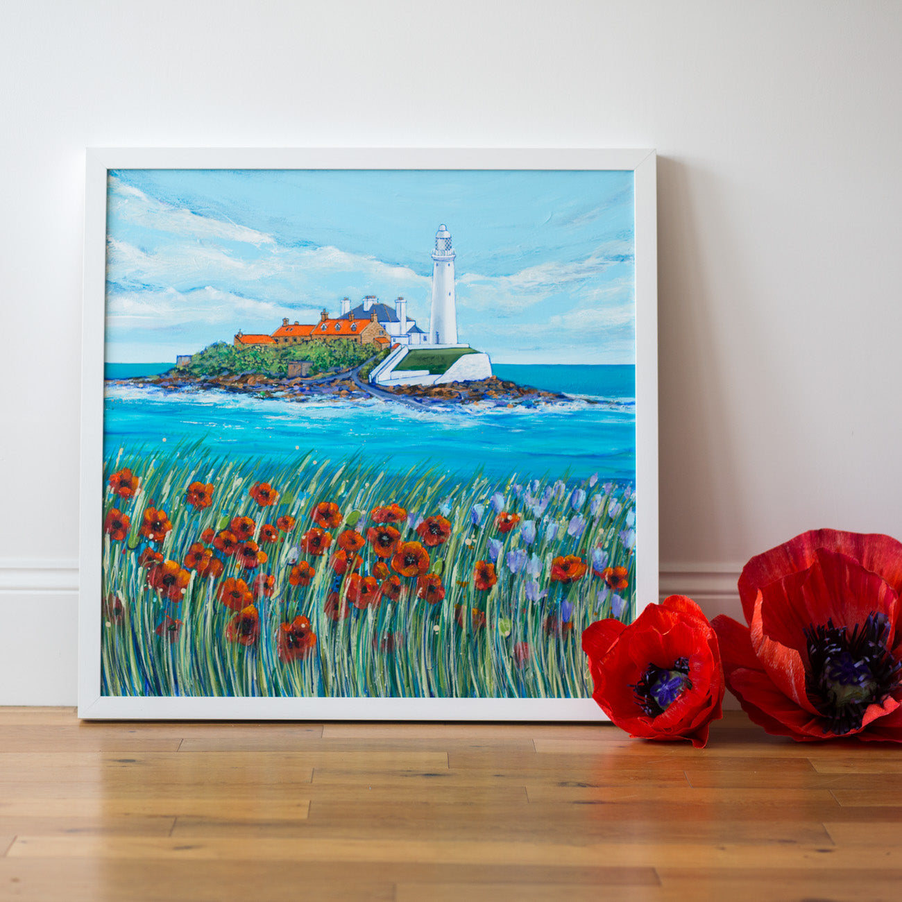 St. Mary’s Lighthouse in Bloom Original Painting