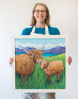 Highland Cow and Calf - Original Painting