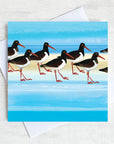 Oystercatchers illustrated greetings card