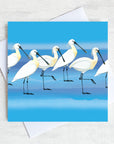 Illustrated greetings card of a spoonbill bird