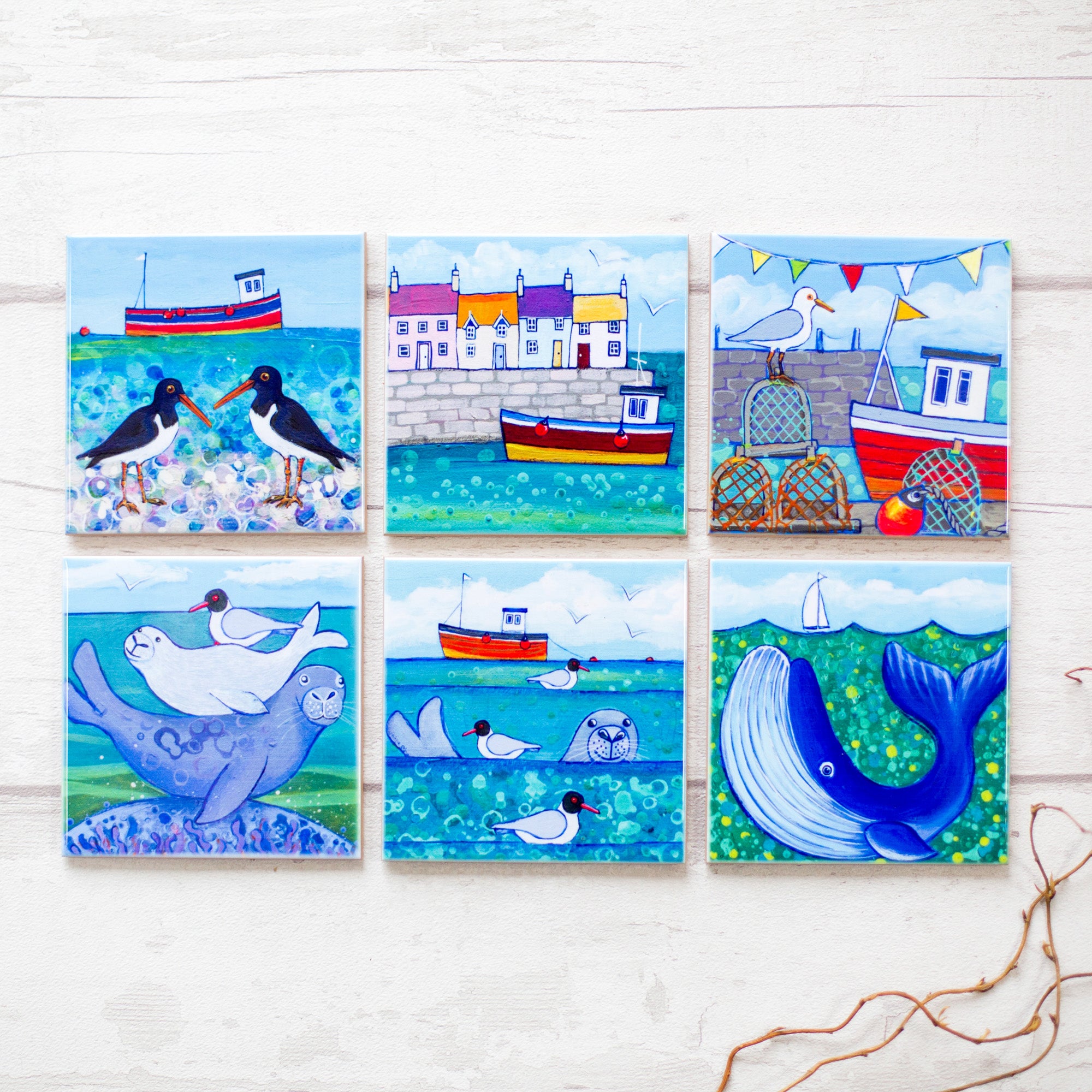 Sea Green Ceramic Coaster Set Gift Set