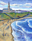 Tynemouth Longsands is a beach beloved by many - but especially by surfers. This beautiful giclee print by Joanne Wishart aims to celebrate their spirit.
