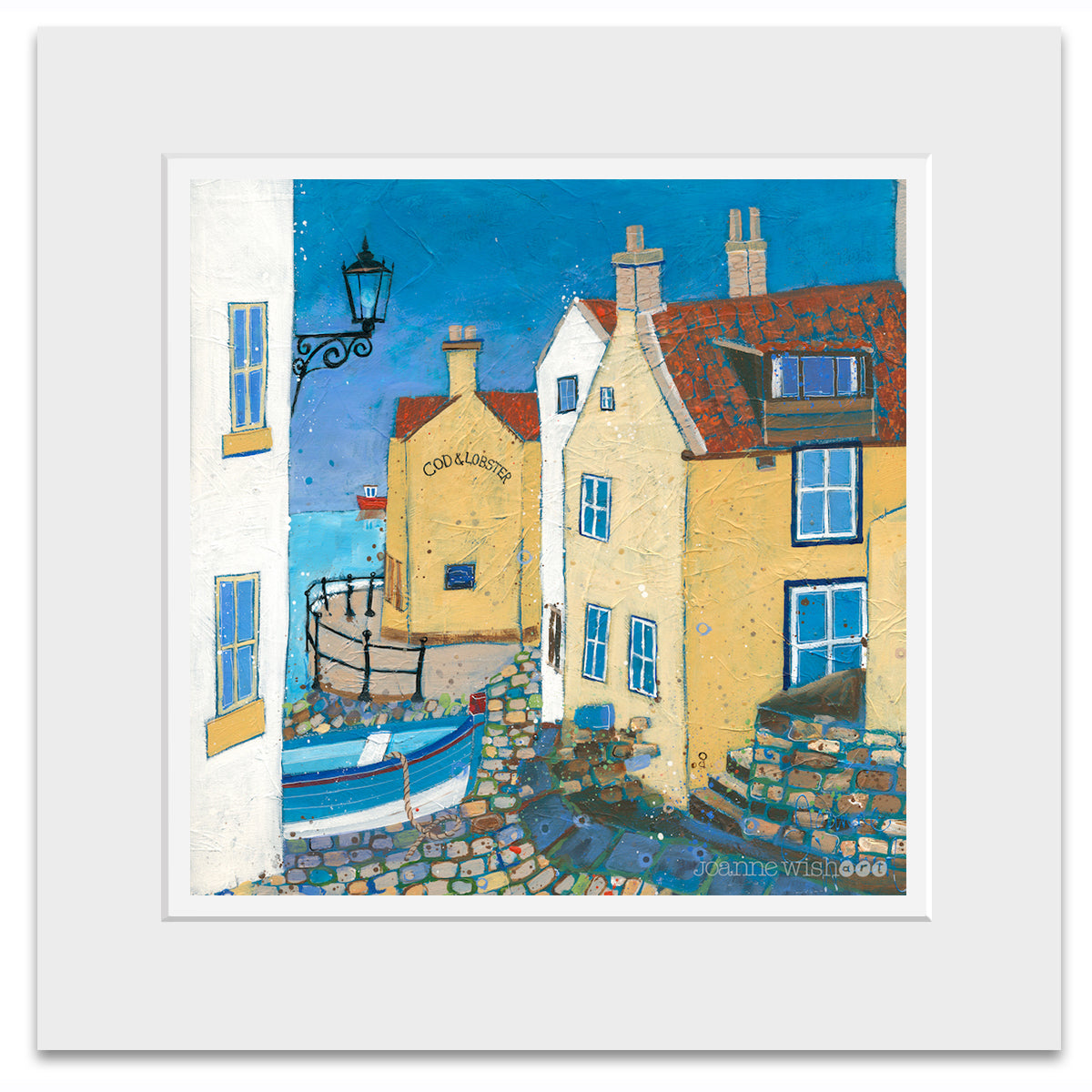 A mounted print of the Cod and Lobster pun in Staithes.