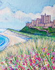 Wildflowers at Bamburgh Castle - Original Painting