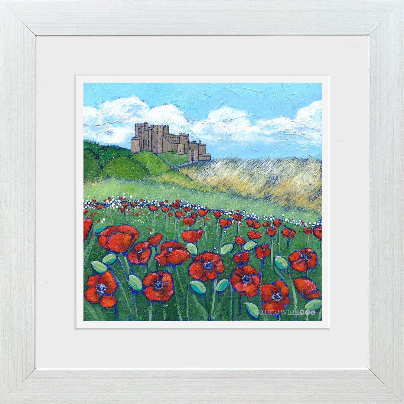 Bamburgh Castle Dunes &amp; Poppies | Art Print