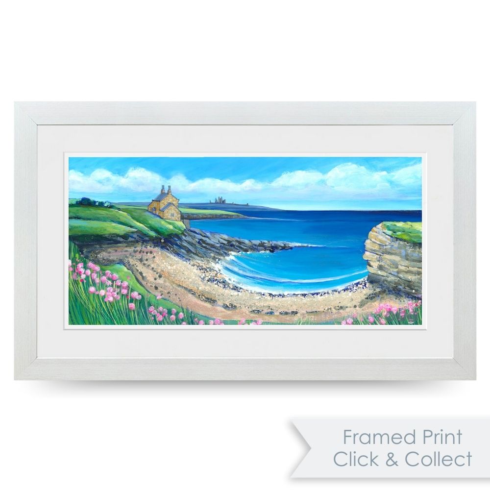 Blue Sky over the Bathing House | Northumberland Art Print