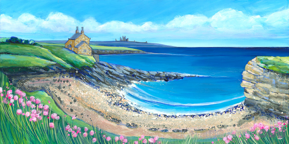Blue Sky over the Bathing House | Northumberland Art Print