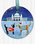Whitley Bay Winter Woofs Ceramic Tree Decoration