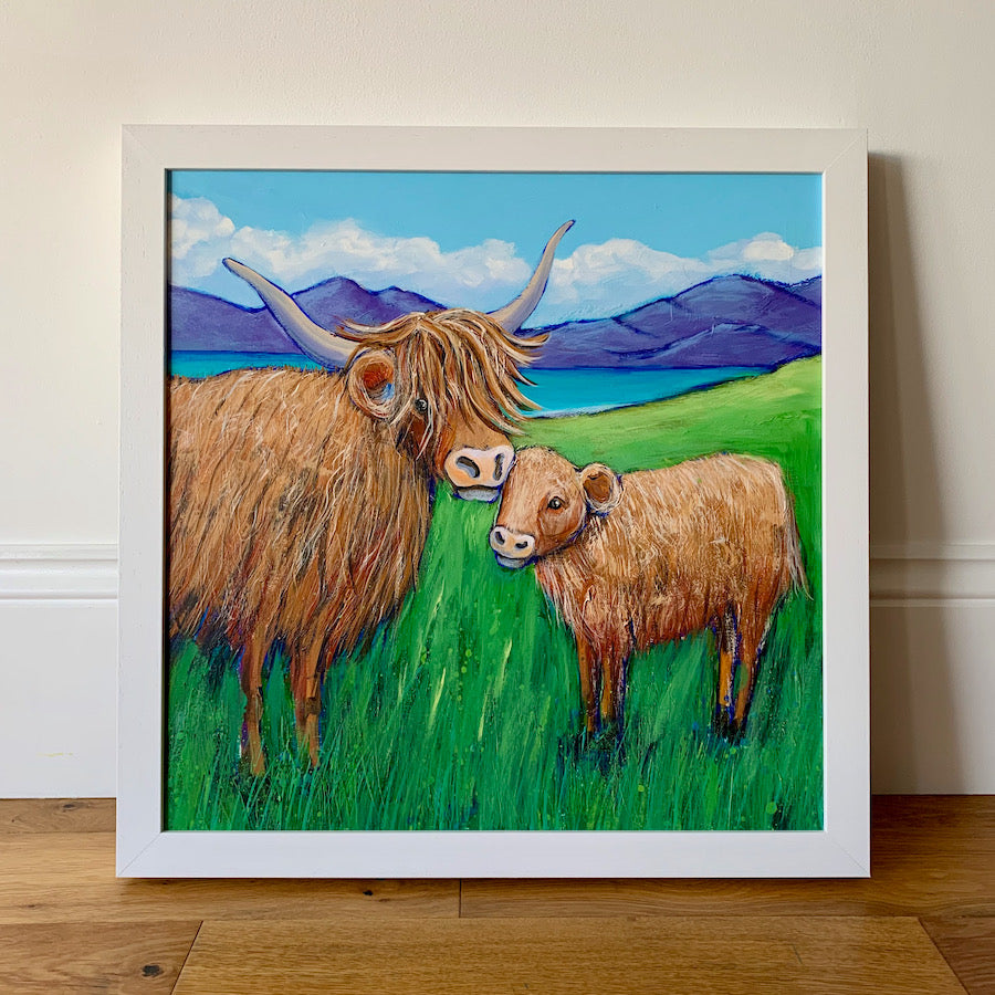 Highland Cow and Calf - Original Painting