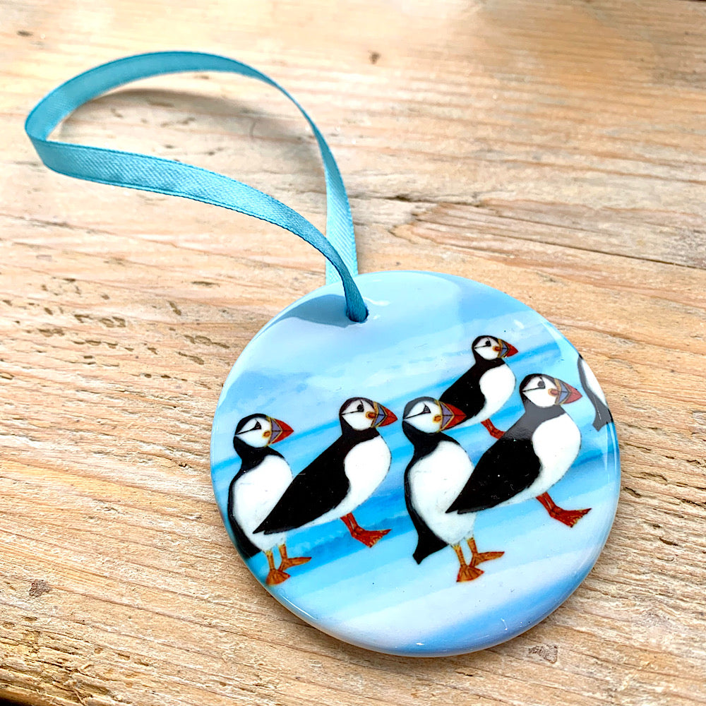 Puffins - Ceramic Tree Decoration