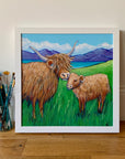 Highland Cow and Calf - Original Painting