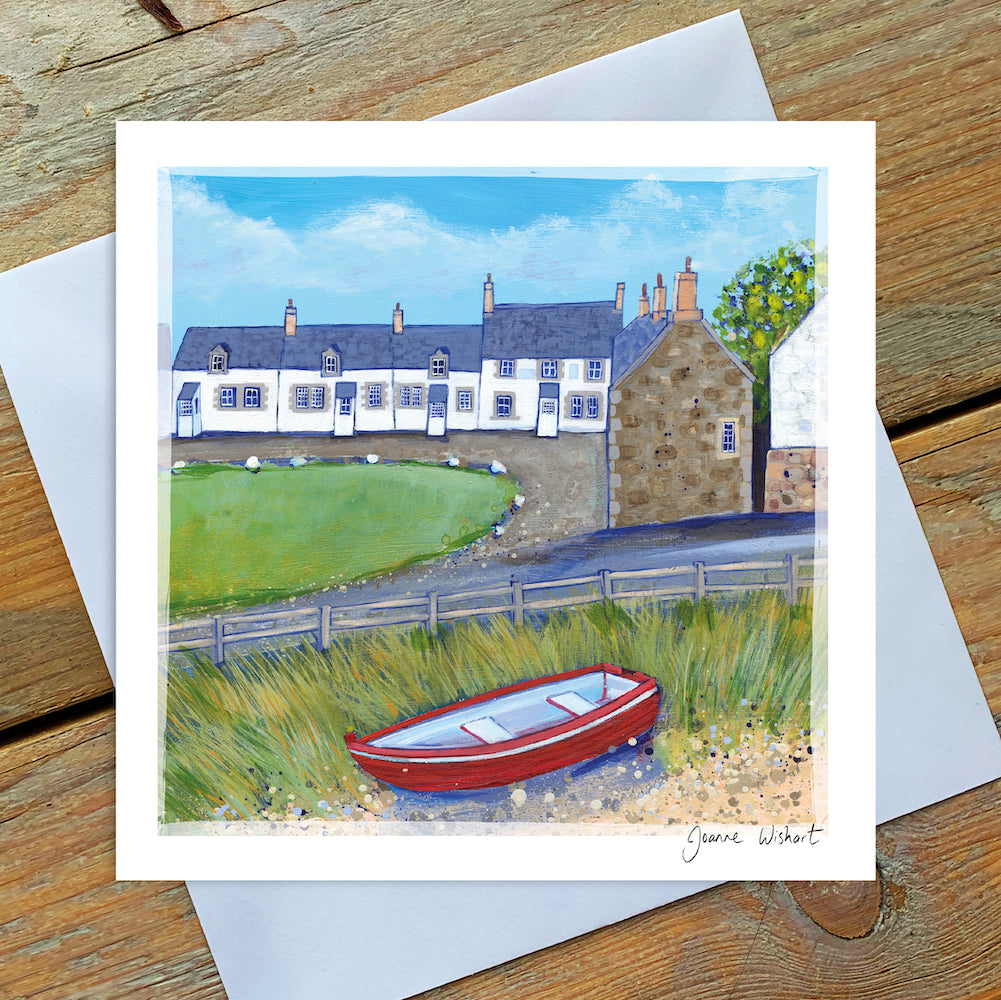 Red Boat at Low Newton  - Greetings Card