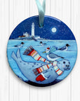 Festive Seal at St Mary's Lighthouse Ceramic Tree Decoration