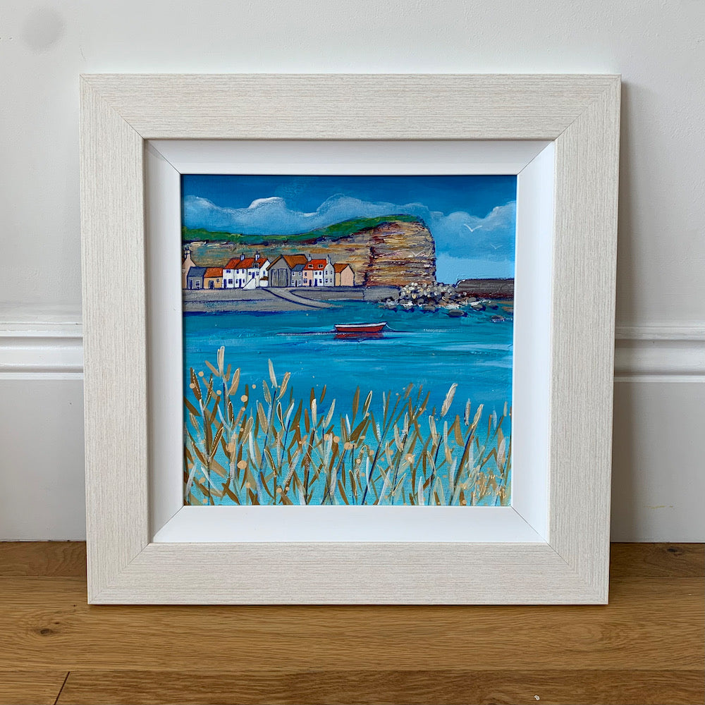 Red Boat Under Cowbar, Staithes - North Yorkshire - Original Painting
