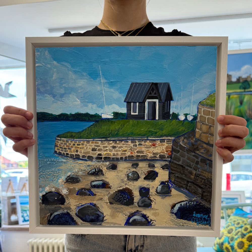 Tides out at the Ferryman's Hut Alnmouth | Original Painting