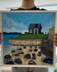 Tides out at the Ferryman's Hut Alnmouth | Original Painting