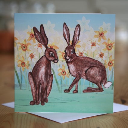 Hares Greetings Card