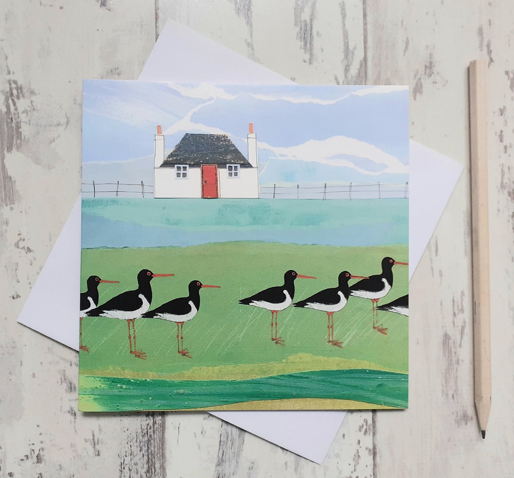 Blackhouse and Oystercatchers - Card