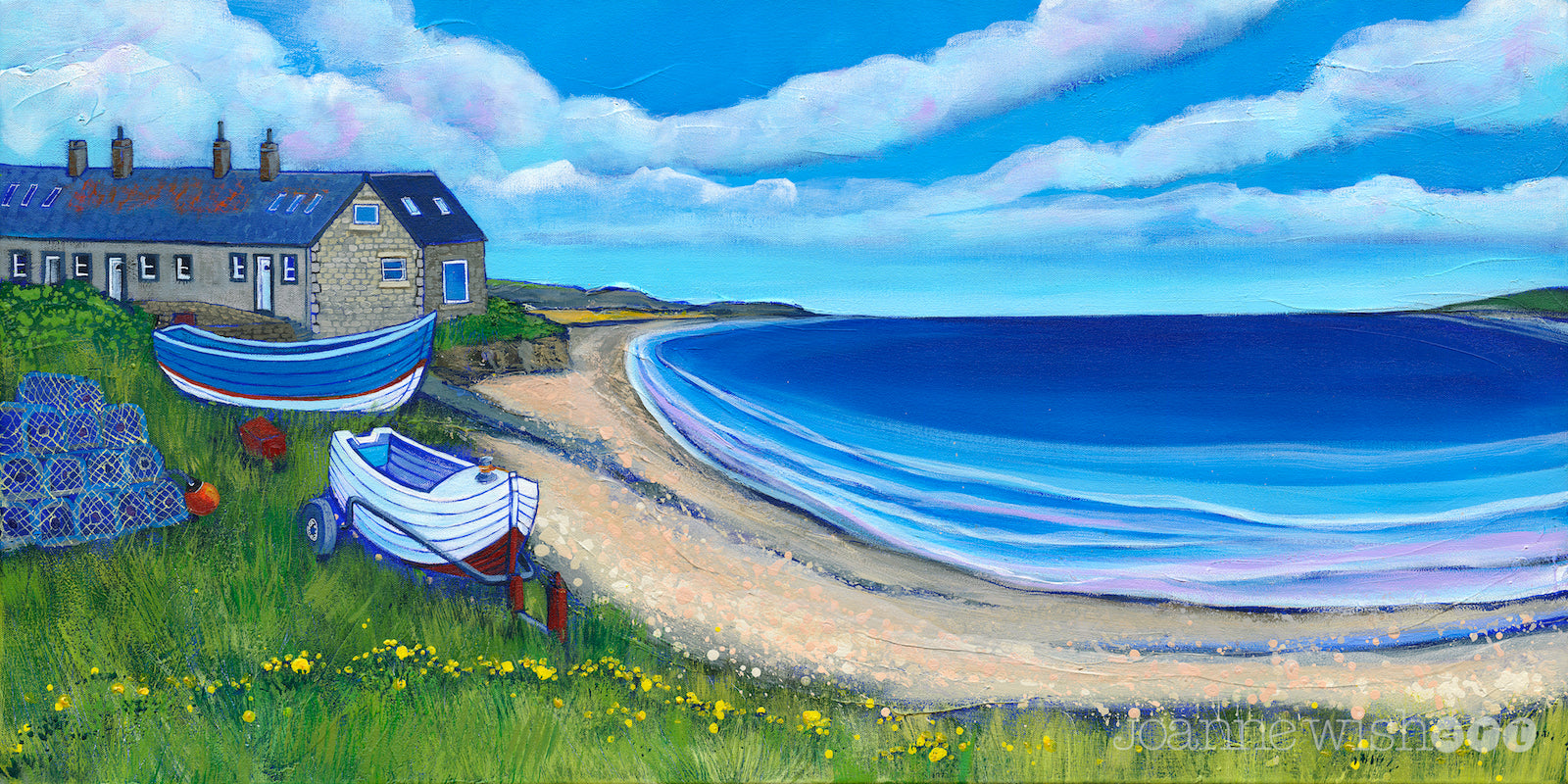 Blue Sky over Boulmer - Northumberland Art Print