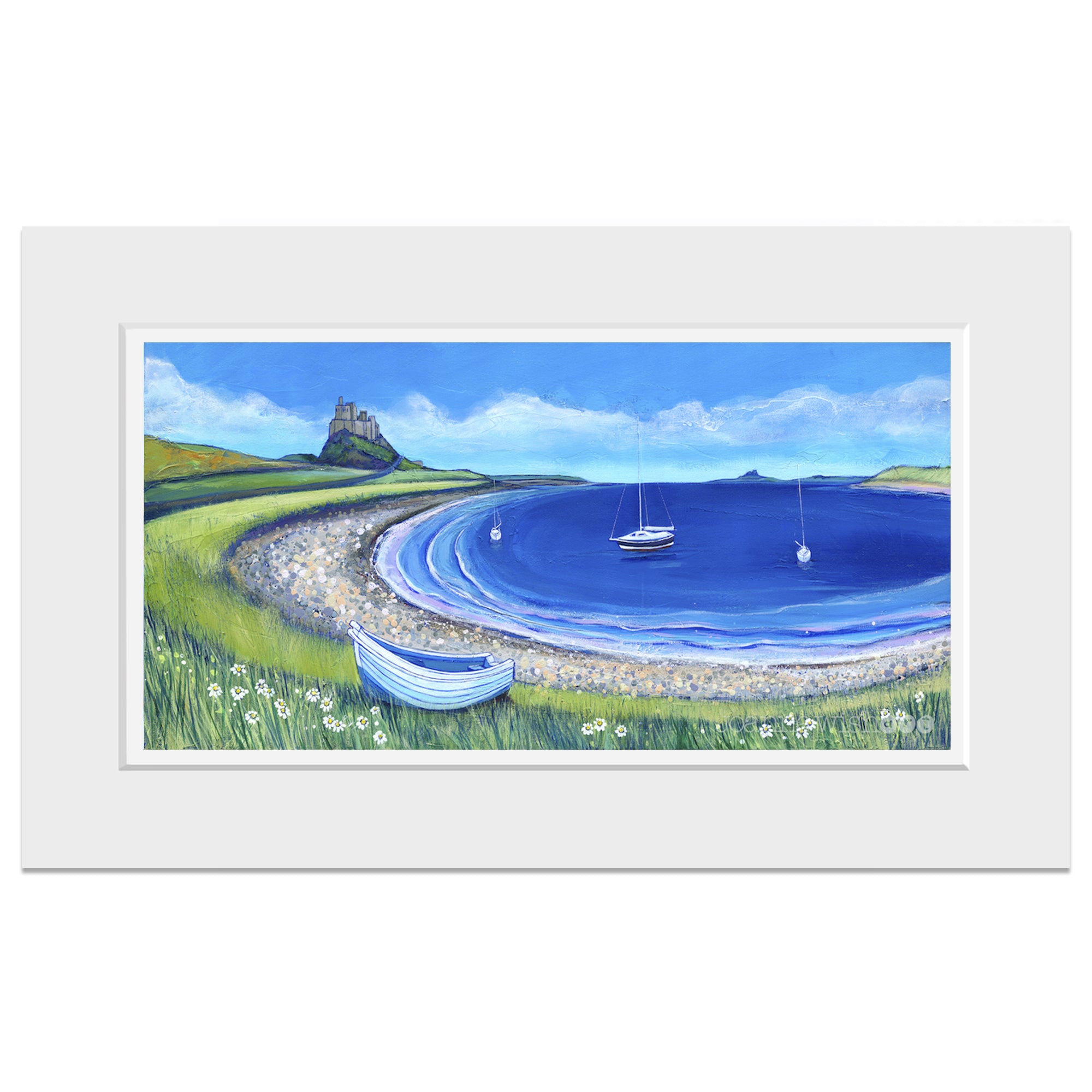 Blue Sky Over Lindisfarne - Northumberland Art Print