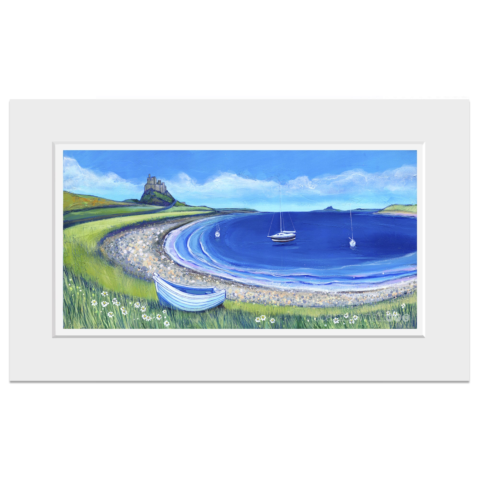 Blue Sky Over Lindisfarne | Northumberland Art Print