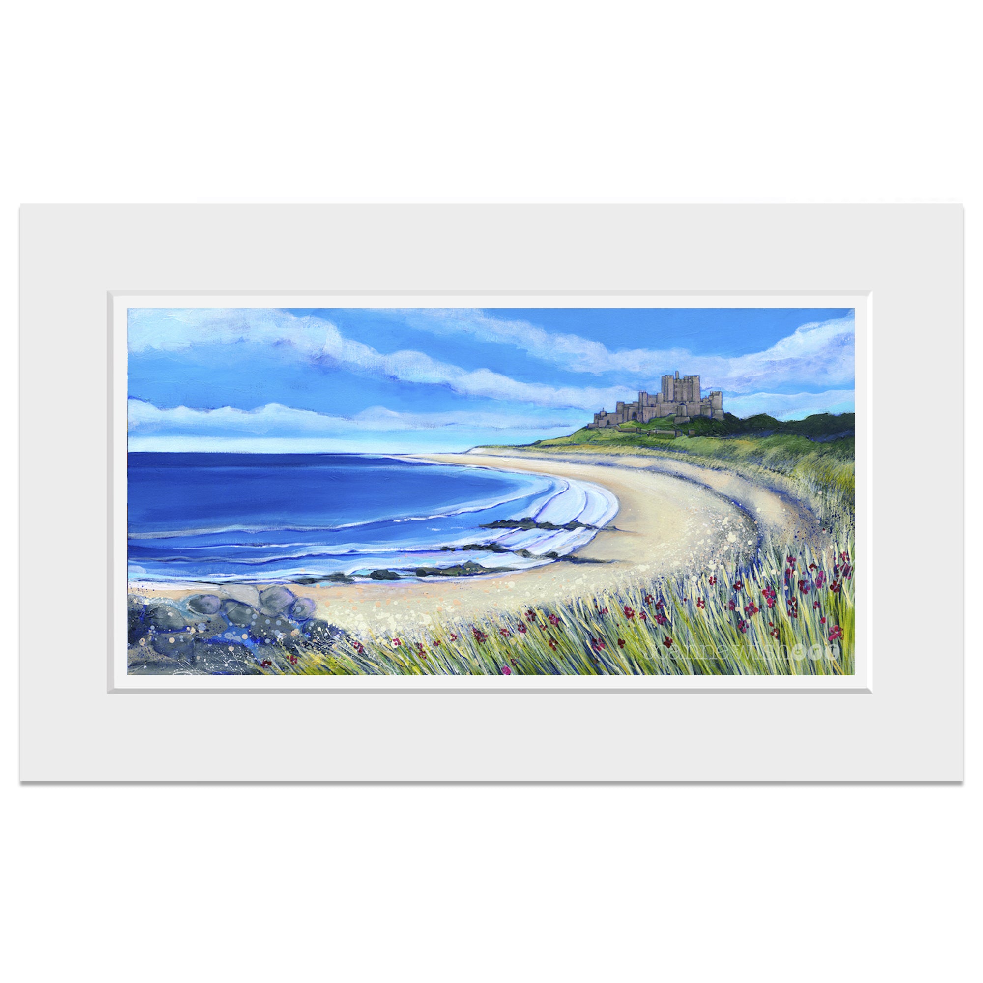 Blue Sky over Bamburgh - Northumberland Art Print