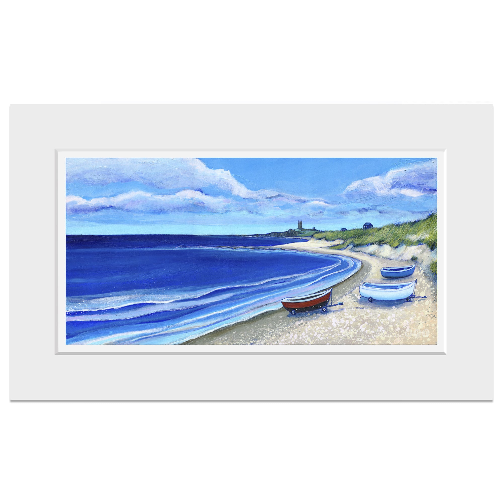 Blue Sky over Dunstanburgh - Northumberland Art Print