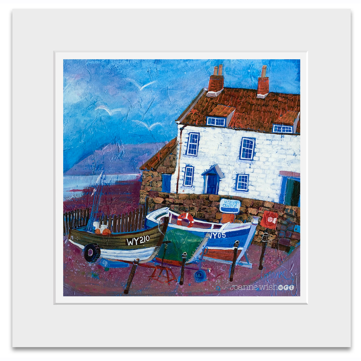 A mounted fine art print of Robin Hoods Bay