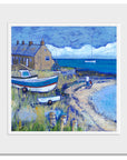 A mounted print of Boulmer in Northumberland.