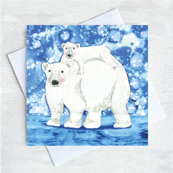 Winter Polar Bear Hugs Festive Christmas Card