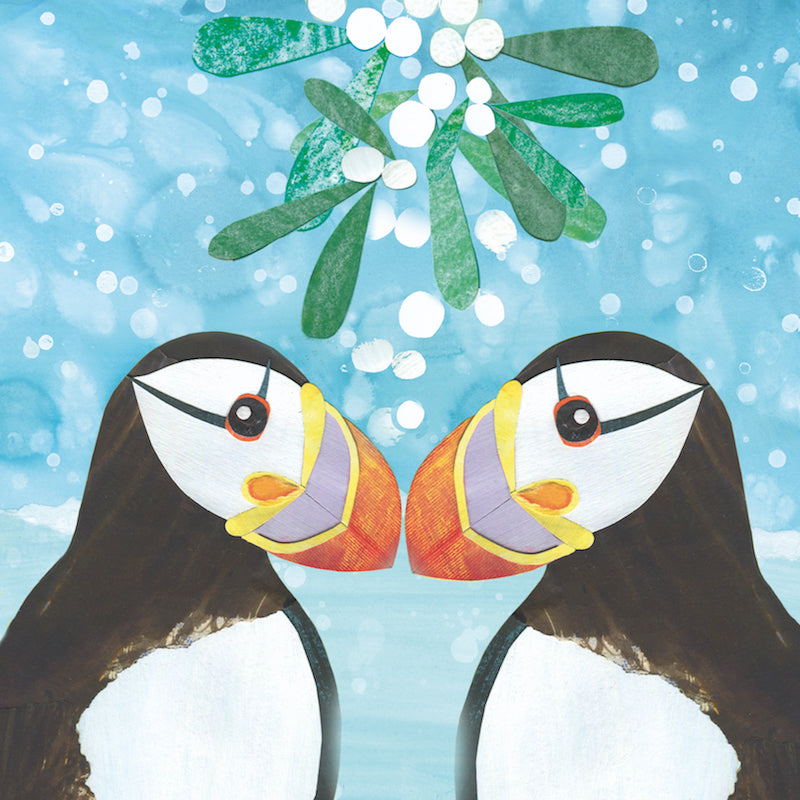 Puffins and Mistletoe | Christmas Card