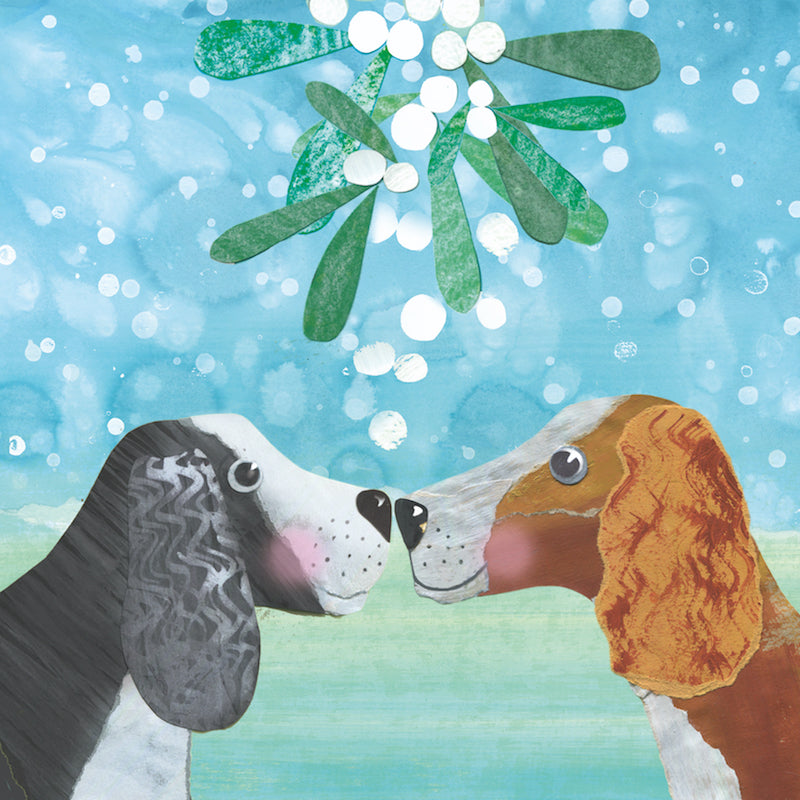 Puppies &amp; Mistletoe | Christmas Card