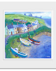 A mounted print of beautiful craster on a summery day in northumberland.