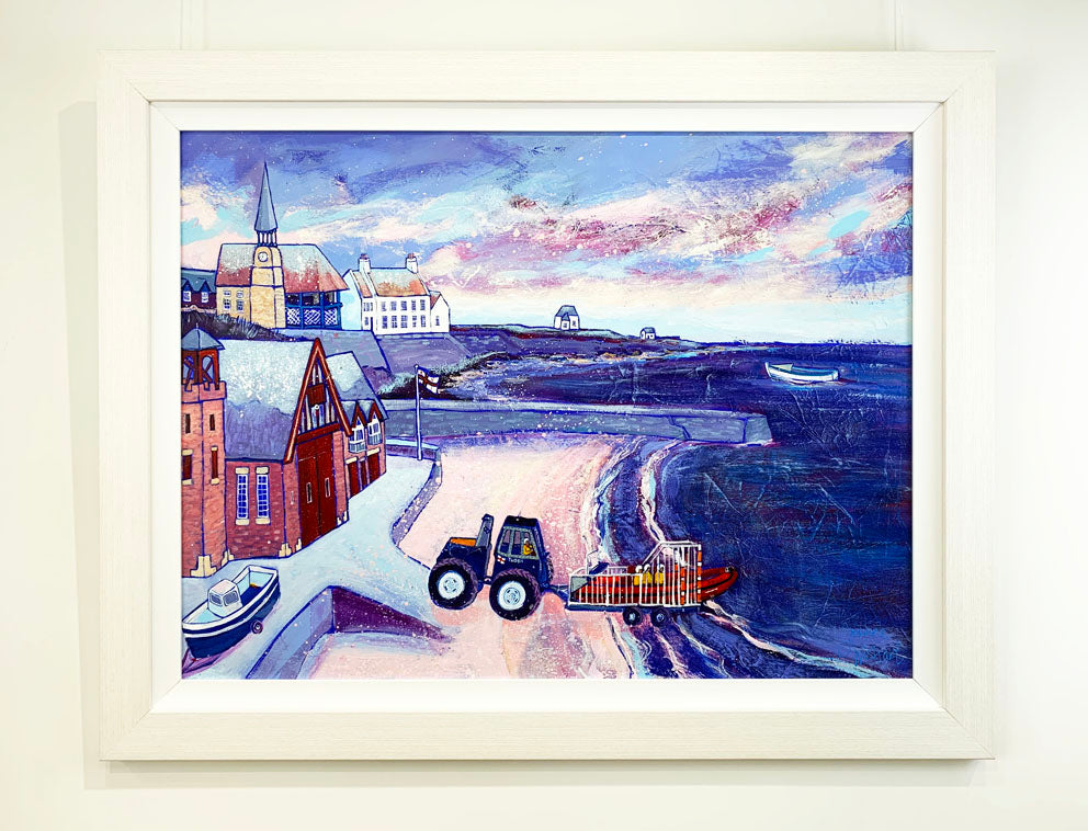 Cullercoats RNLI Lifeboat Painting - A Winter Shout