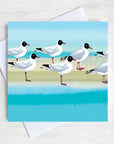 Black headed gull greetings card