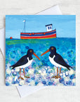 An oystercatchers greetings card.
