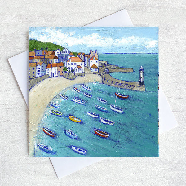 A greetings art card of St Ives in Cornwall. 