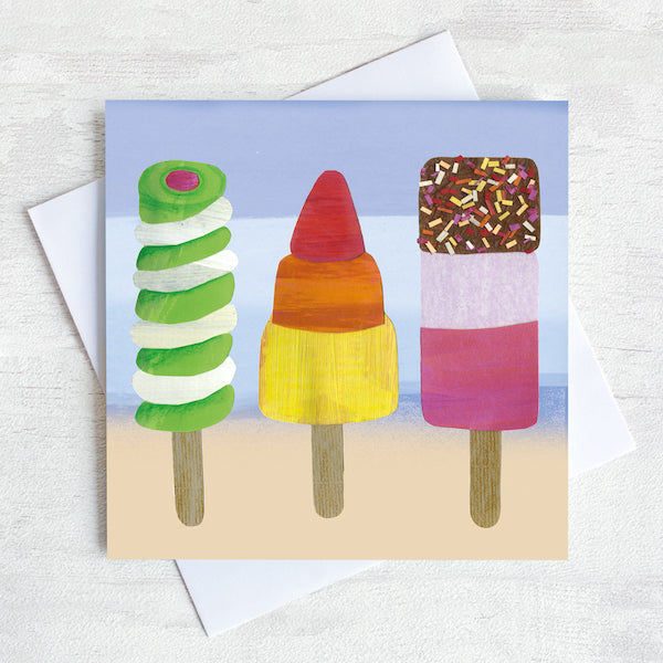An retro ice lolly greetings card design.