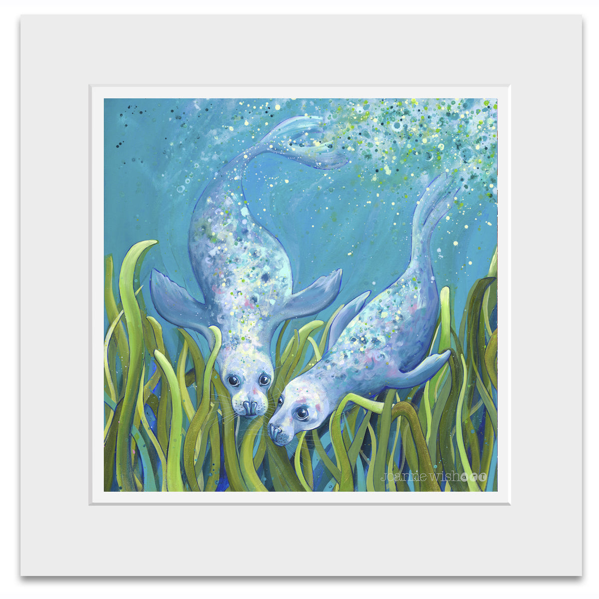 Beneath the Waves Grey Seal Art Print